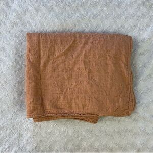 Papablic Baby Swaddle Blanket Orange Rust Shade Bamboo Cotton Blend Muslin